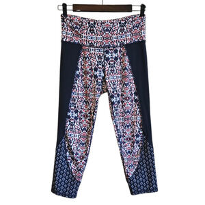 Athleta High Rise Indigo Shores Chaturanga Capri Leggings Blue Women's Small